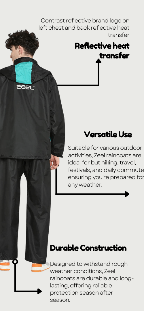 Designed to withstand rough weather conditions, Zeel raincoats are durable and long-lasting, offering reliable protection season after season.-min